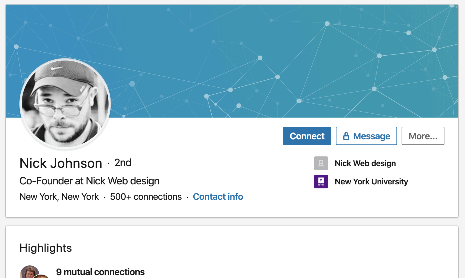 Screenshot of a bot profile on LinkedIn.